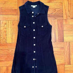 Navy Corduroy Button dress